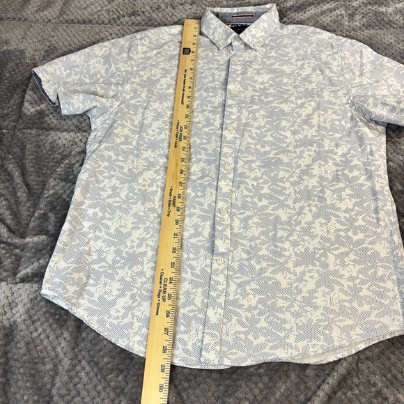 Men's Navy and White Patterned Button Down Slim Fit Shirts - Picture 4 of 7